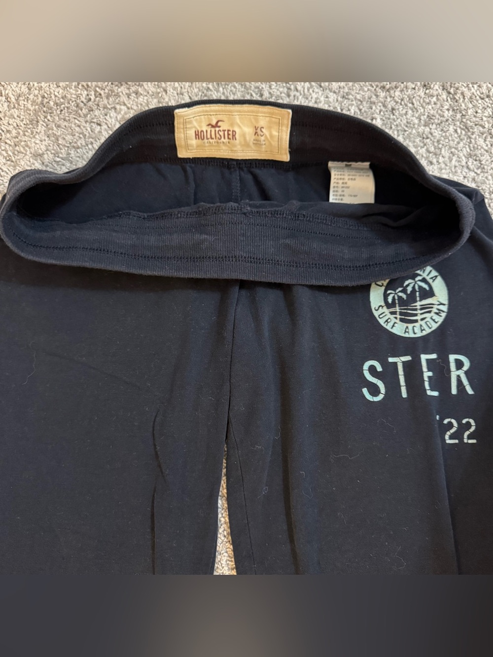 Hollister Navy Blue Women's Size XS Low Rise Flare Logo 28 x 31 Sweatpants - Picture 4 of 12